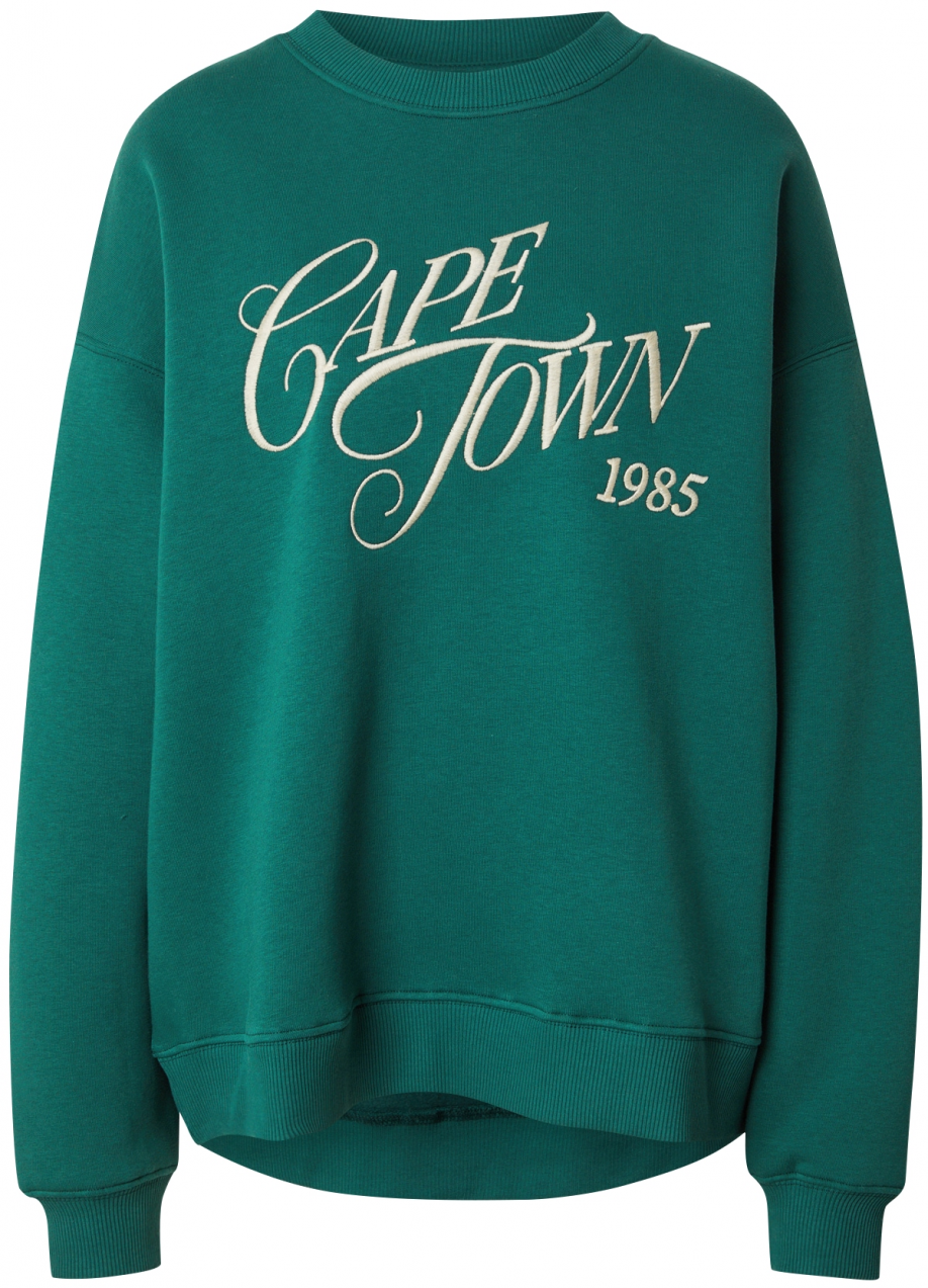 TOPSHOP Mikina  béžová / tmavozelená