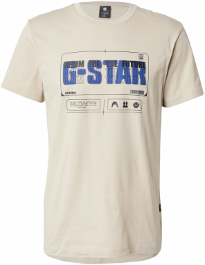 G-STAR Tričko 'Flyer'  svetlobéžová / modrá / čierna
