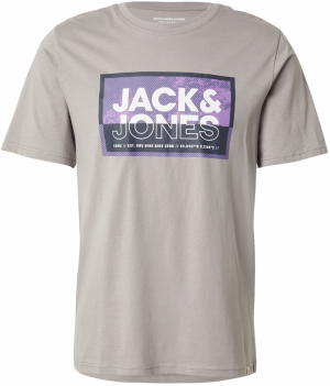 JACK & JONES Tričko 'JCOLOGAN'  sivá / antracitová / levanduľová / biela