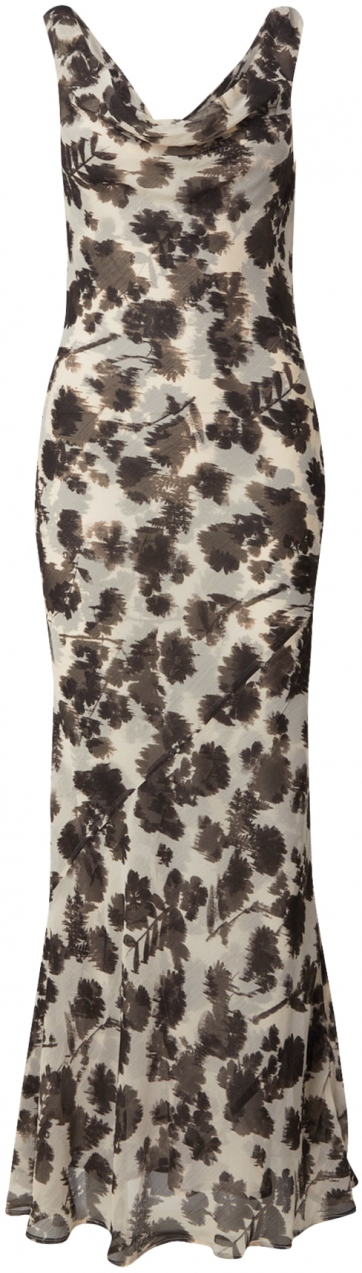 TOPSHOP Večerné šaty  svetlobéžová / čokoládová / tmavohnedá