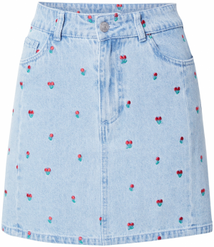 PIECES Sukňa 'PCFREIA'  modrá denim / smaragdová / tmavočervená