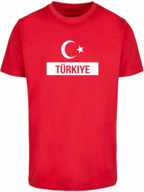 Merchcode Tričko 'Football - Turkey'  červená / biela