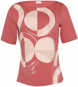 s.Oliver BLACK LABEL Tričko  béžová / svetlobéžová / červená melírovaná / strieborná