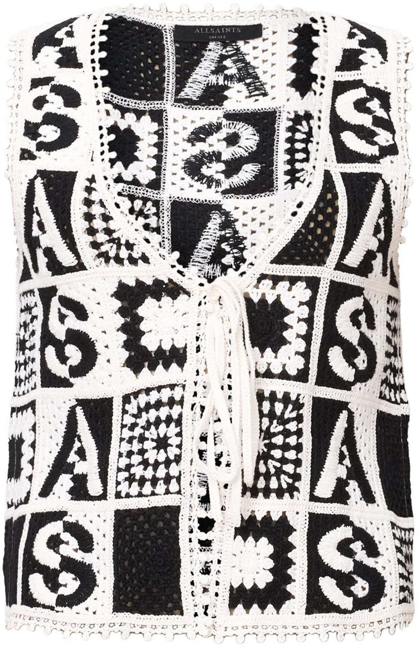 AllSaints Pletená vesta 'FLORENCE'  čierna / biela