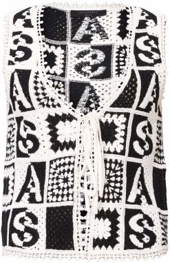 AllSaints Pletená vesta 'FLORENCE'  čierna / biela