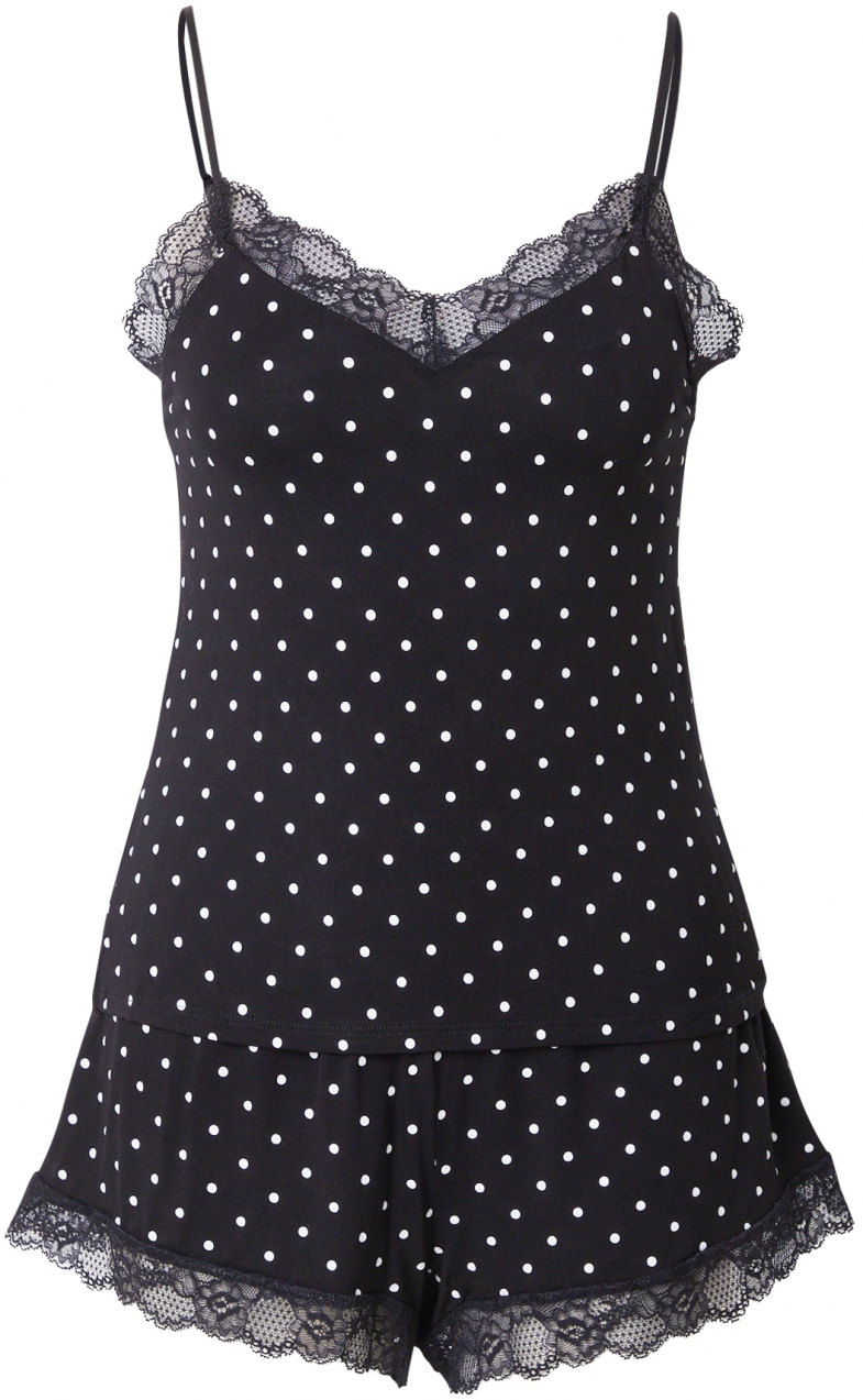 Hunkemöller Pyžamo 'Cami'  čierna / biela