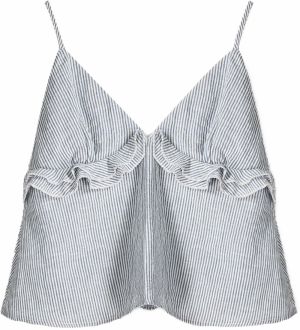 Bershka Top  námornícka modrá / biela