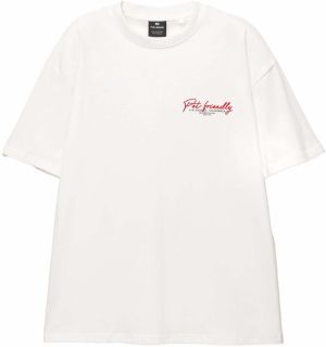 Pull&Bear Tričko  oranžová / čierna / biela