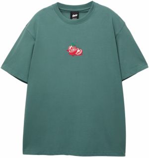 Pull&Bear Tričko 'STWD'  žltá / smaragdová / tmavozelená / červená