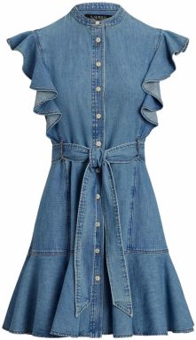 Lauren Ralph Lauren Košeľové šaty  modrá denim