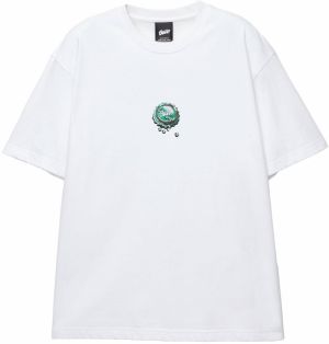 Pull&Bear Tričko 'STWD'  zelená / červená / čierna / biela