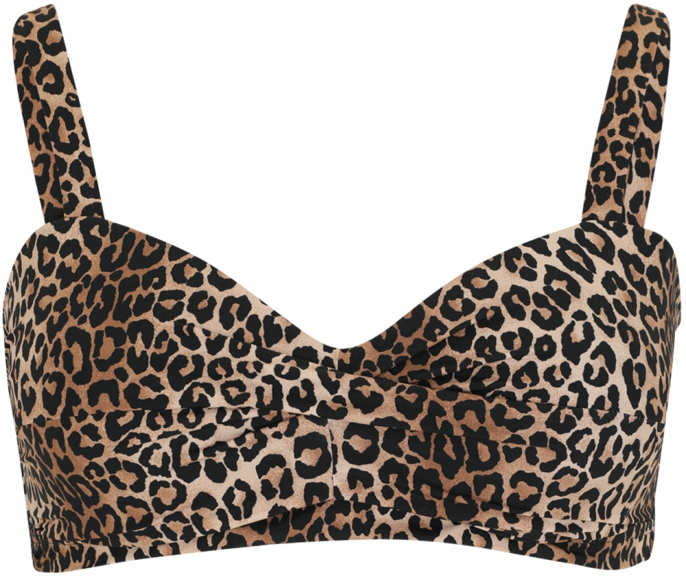 ONLY Carmakoma Bikinový top 'CARSOPHIA'  tmavobéžová / brokátová / čierna