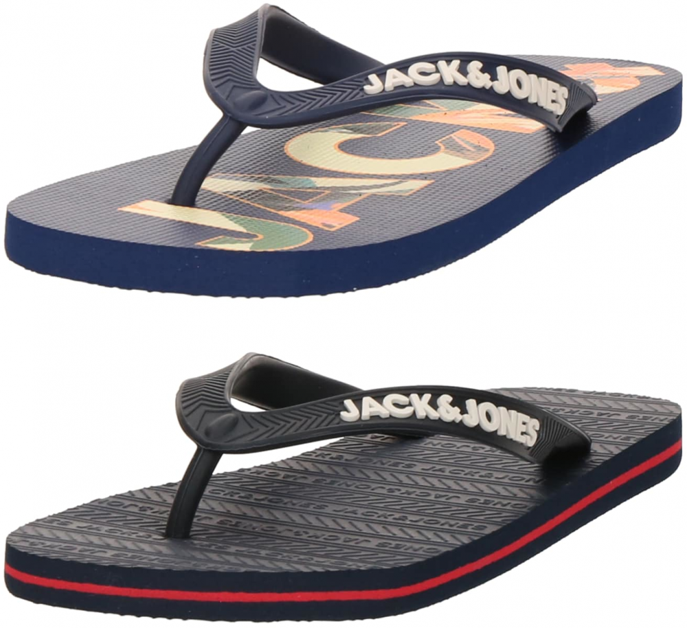 JACK & JONES Žabky  námornícka modrá / čierna / biela