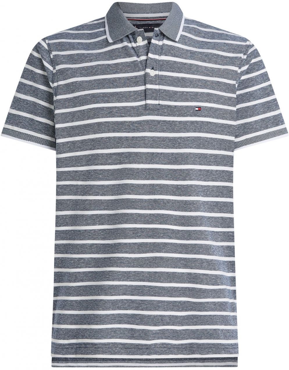 TOMMY HILFIGER Tričko  modrá melírovaná / biela