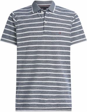 TOMMY HILFIGER Tričko  modrá melírovaná / biela
