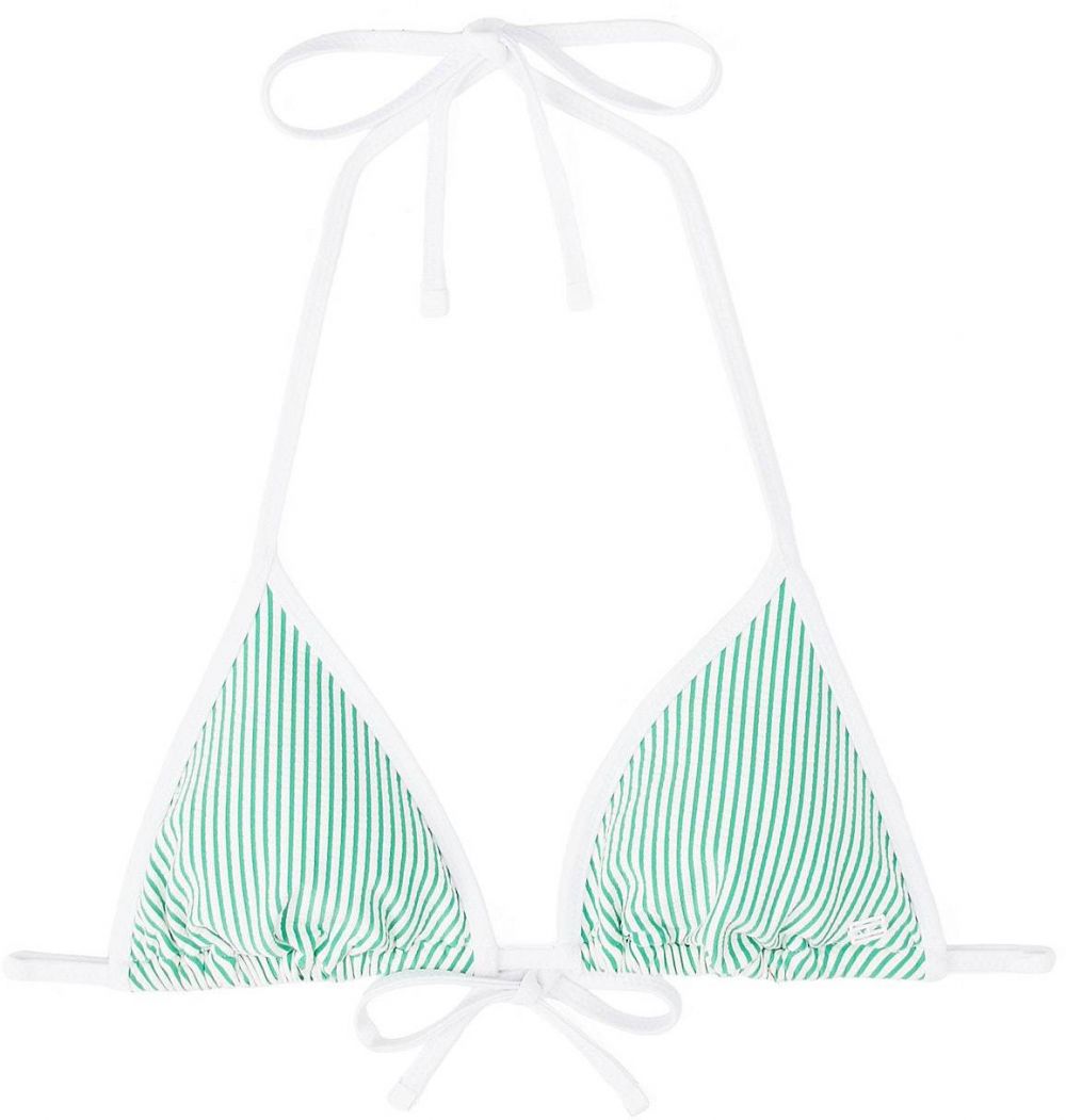 TOMMY HILFIGER Bikinový top  smaragdová / biela
