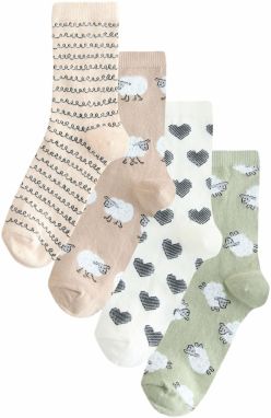 Next Ponožky '4er-Pack'  béžová / sivá / kaki / biela