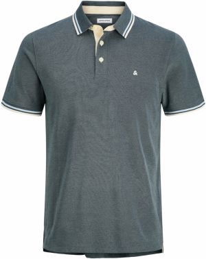 JACK & JONES Tričko 'JJEPAULOS'  tmavosivá / biela