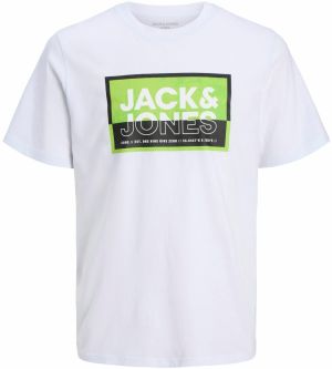 JACK & JONES Tričko 'JCOLogan'  svetlozelená / čierna / biela