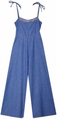 Bershka Overal  modrá denim
