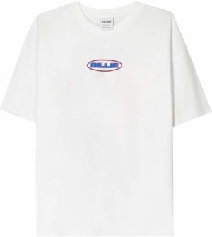 Bershka Tričko 'BILLIE EILISH'  modrá / červená / čierna / šedobiela