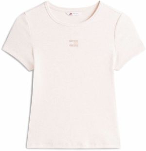 Tommy Jeans Tričko  telová / piesková / biela