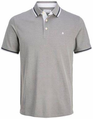 JACK & JONES Tričko 'JJEPAULOS'  sivá / čierna / biela