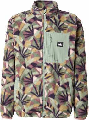 QUIKSILVER Funkčná flisová bunda 'Shallow Water'  hnedá / tmavozelená