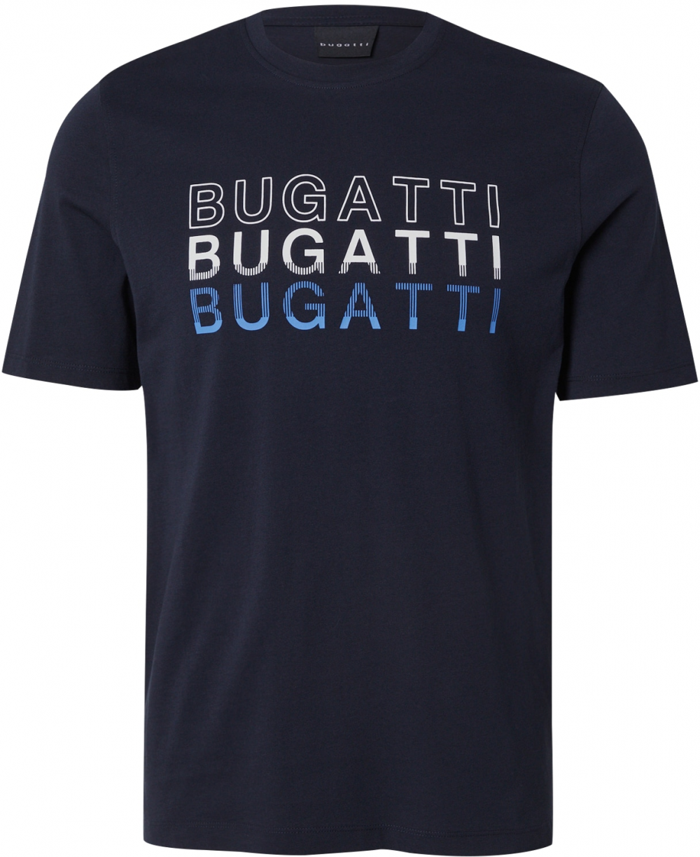 bugatti Tričko  námornícka modrá / tmavomodrá / biela