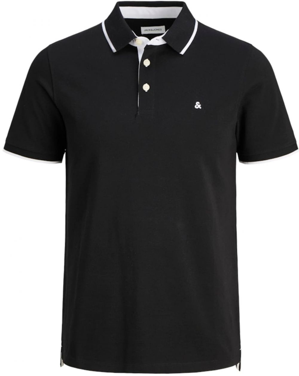 JACK & JONES Tričko 'JJEPaulos'  čierna / biela