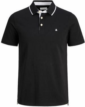 JACK & JONES Tričko 'JJEPaulos'  čierna / biela