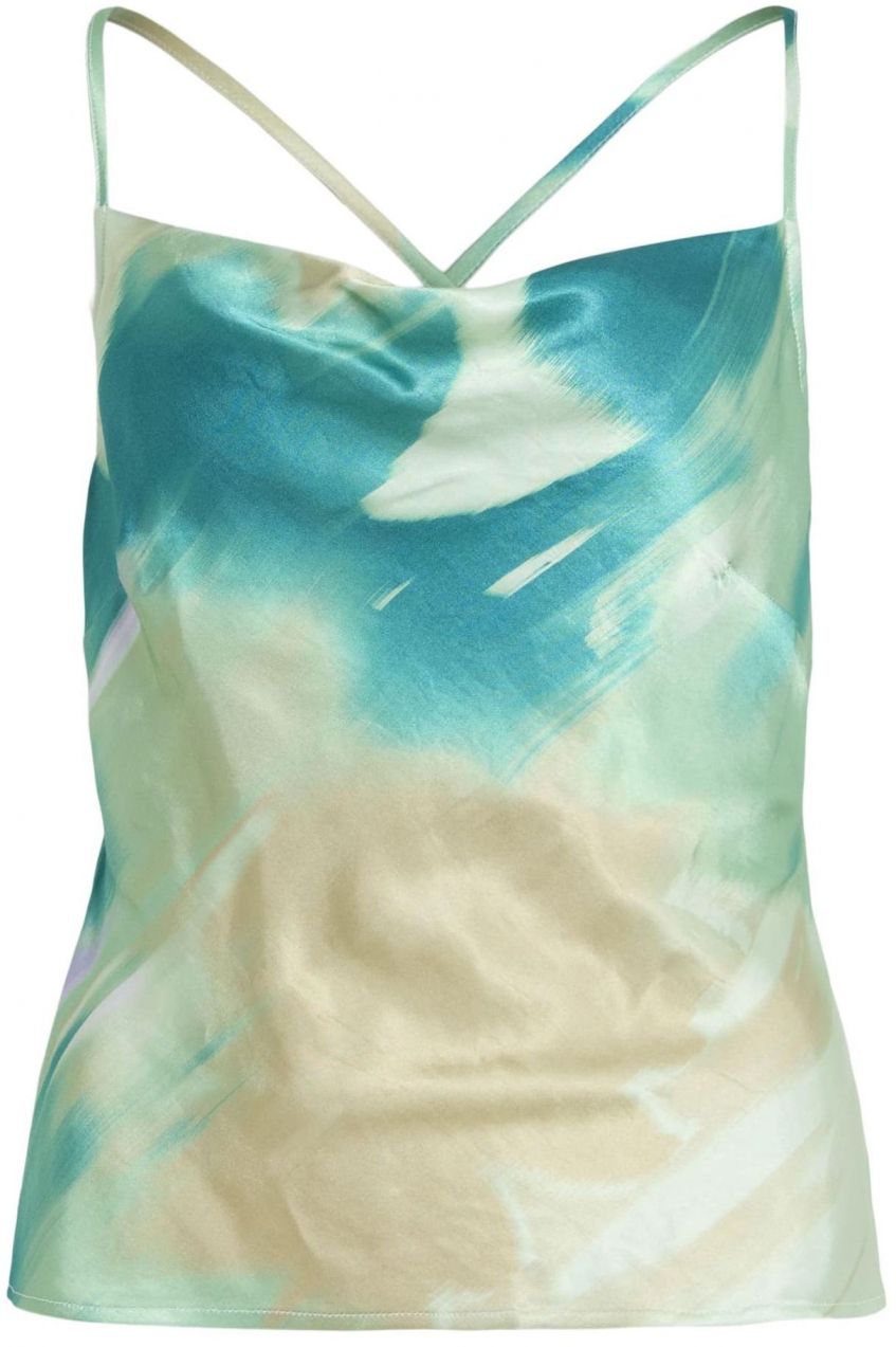 ROUGE EDIT Top 'ROUSmilla'  hnedá / smaragdová / pastelovo zelená