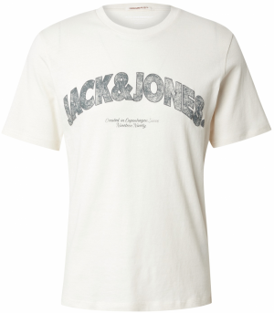 JACK & JONES Tričko 'JORAlmeria'  dymovo modrá / zafírová / šedobiela
