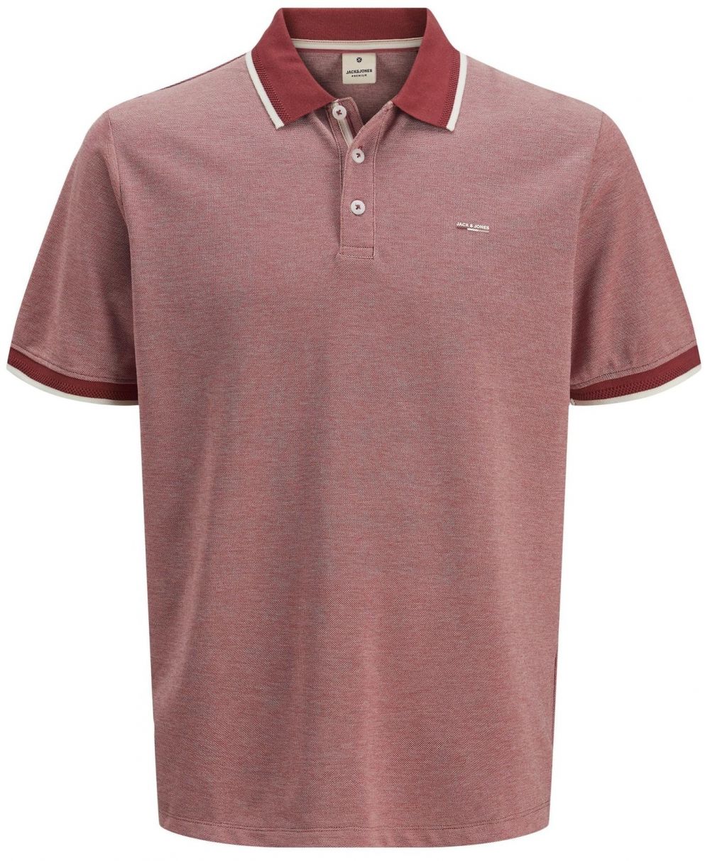 JACK & JONES Tričko 'JPRBLualves'  tmavočervená / biela