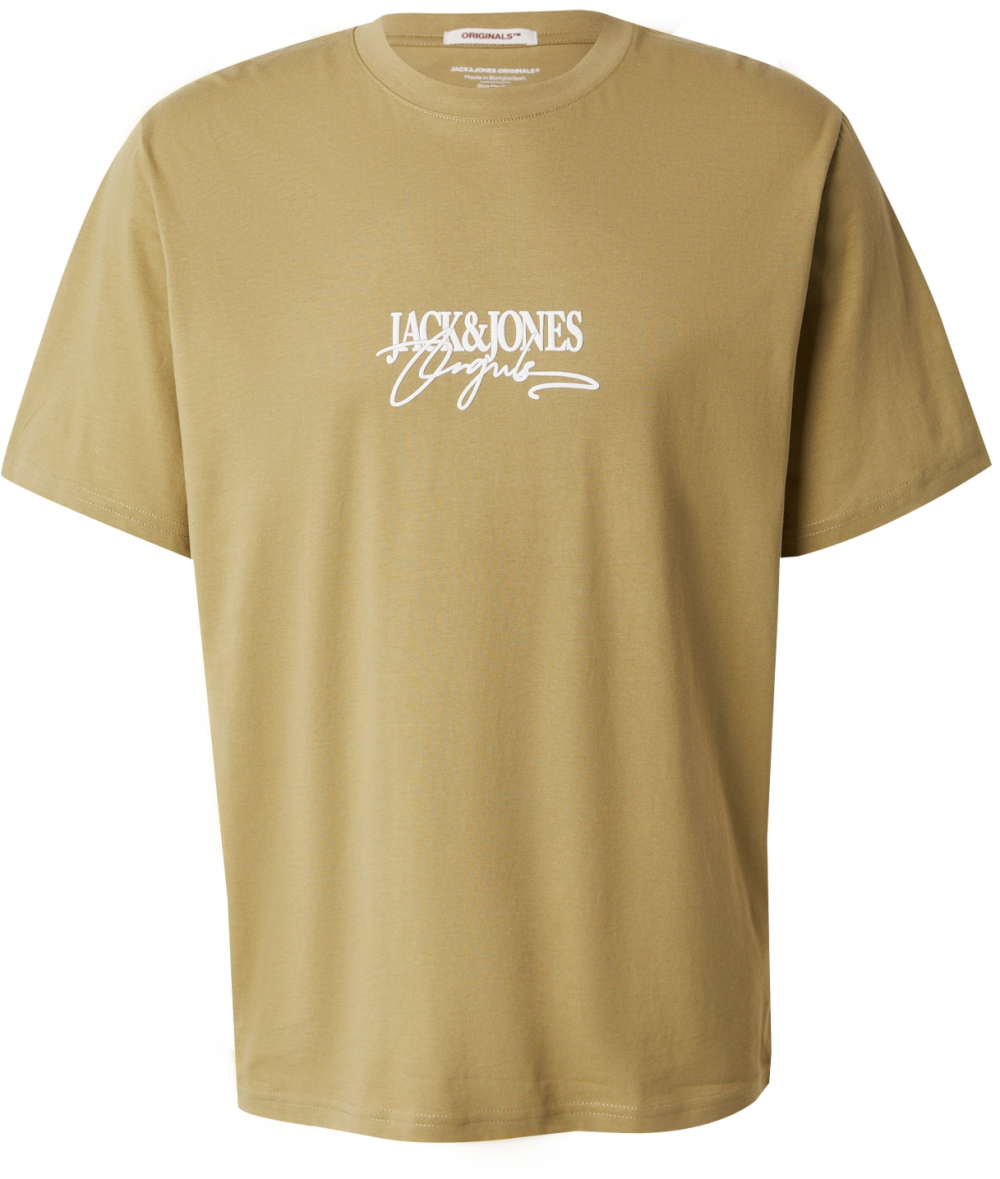 JACK & JONES Tričko 'JORAlmeria'  olivová / biela