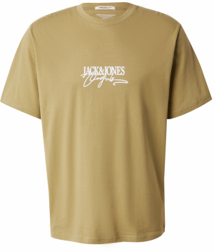 JACK & JONES Tričko 'JORAlmeria'  olivová / biela