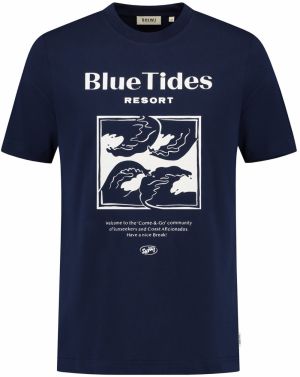 Shiwi Tričko 'Liam Blue Tides'  námornícka modrá / biela