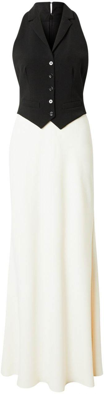 Lauren Ralph Lauren Večerné šaty  čierna / biela