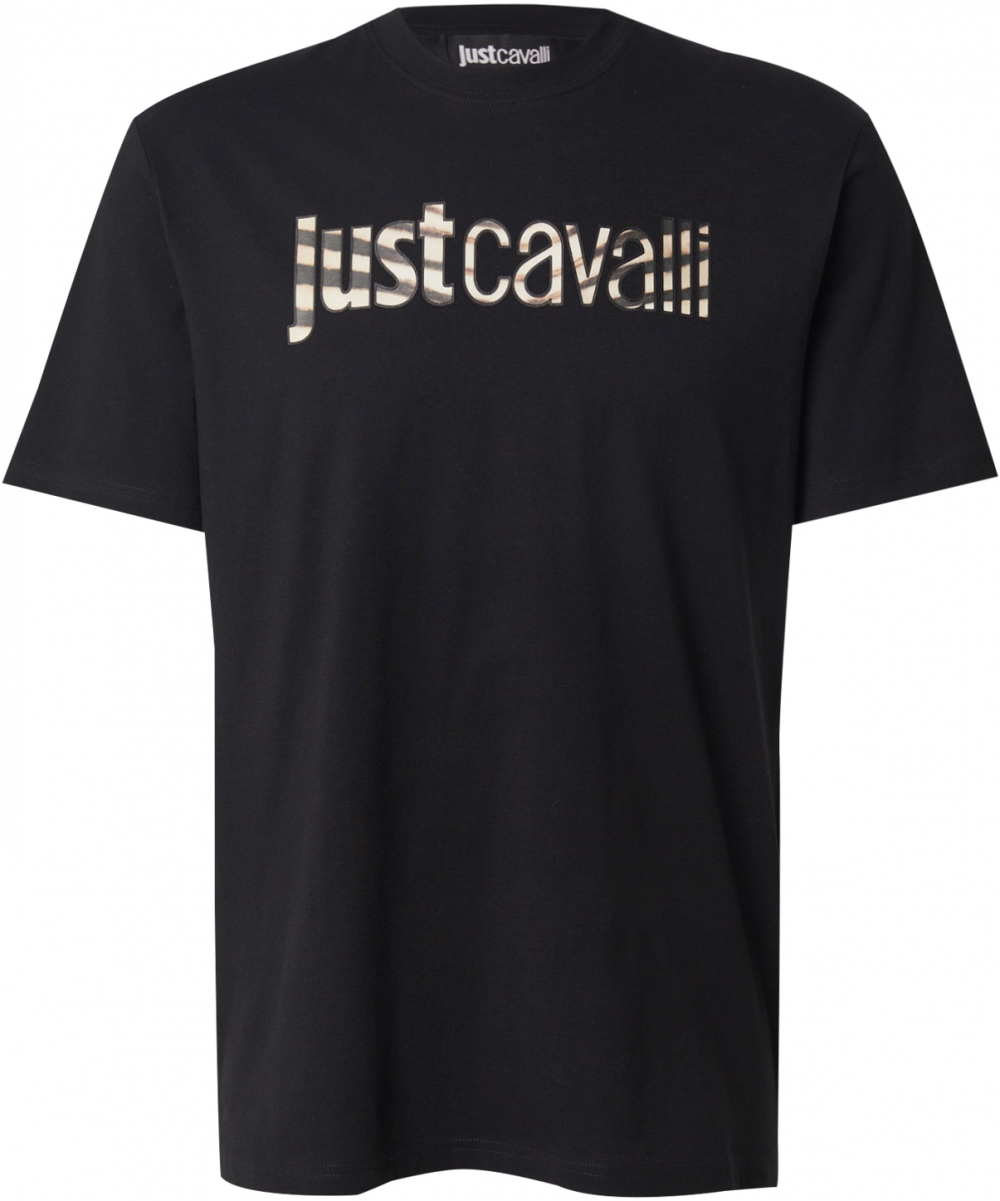Just Cavalli Tričko  sivá / čierna / šedobiela