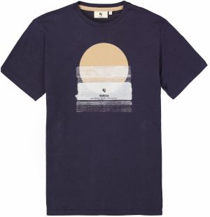 GARCIA Tričko  námornícka modrá / žltá melírovaná / biela