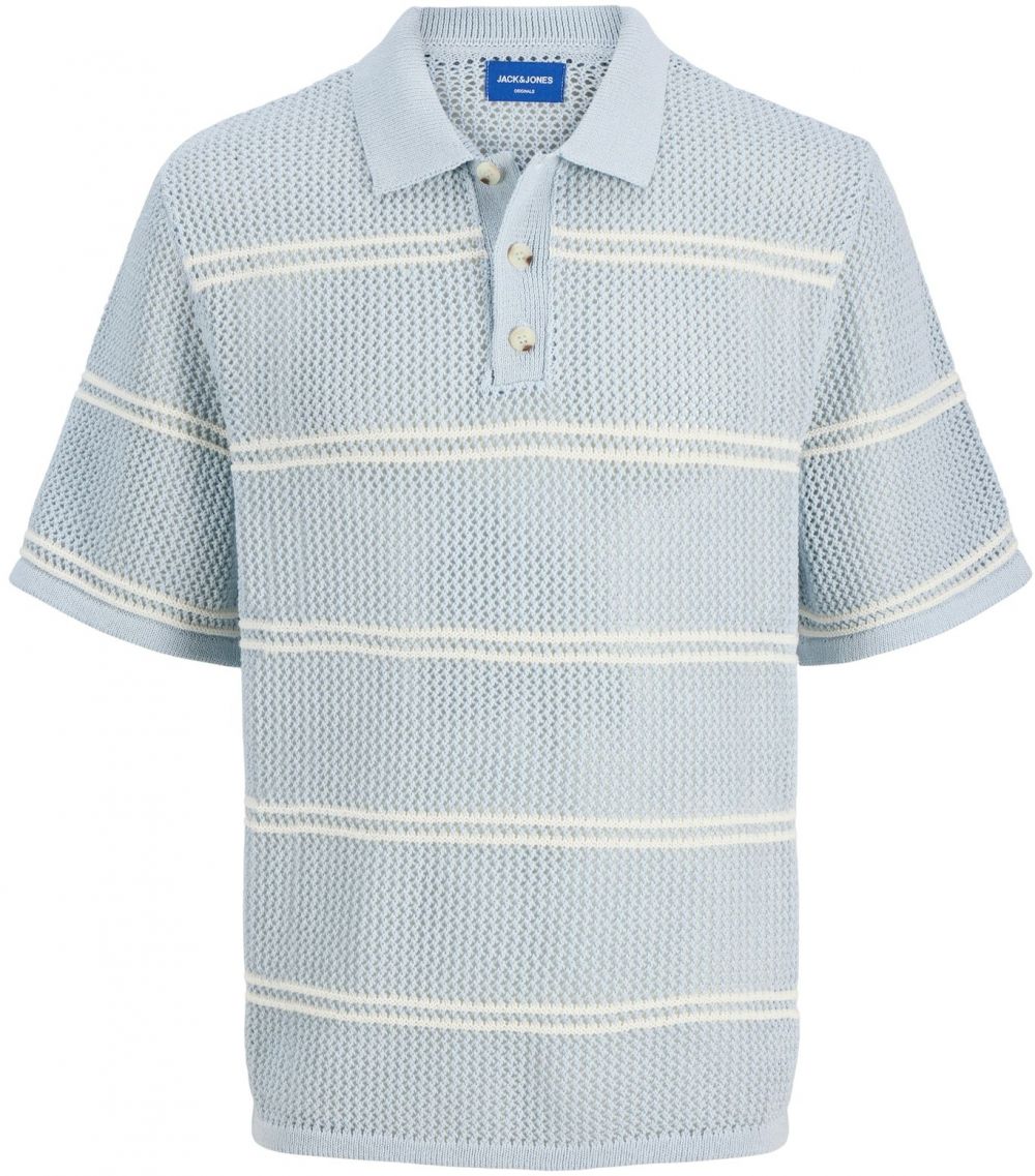 JACK & JONES Sveter 'JORSUMMER'  svetlomodrá / biela