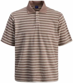 JACK & JONES Tričko 'JORGEN'  čokoládová / biela