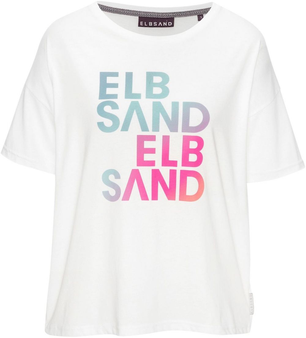 Elbsand Tričko  svetlomodrá / ružová / biela
