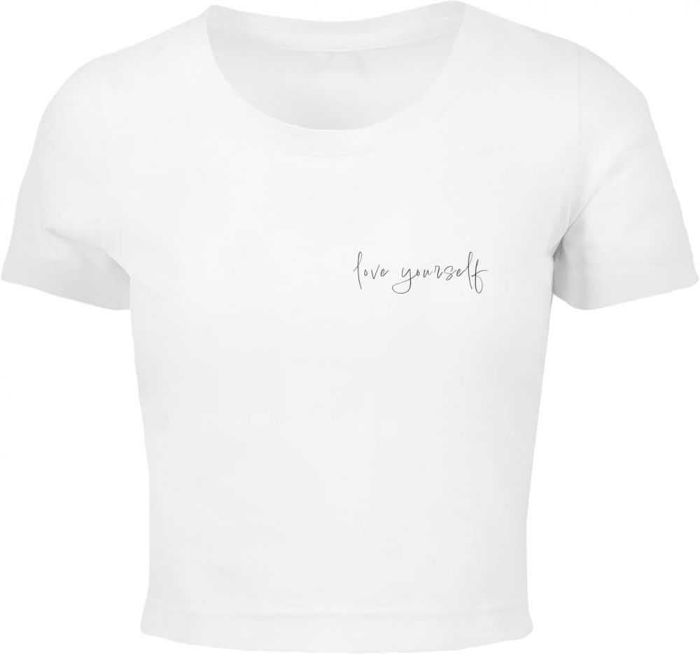 Merchcode Tričko 'Love Yourself'  čierna / biela
