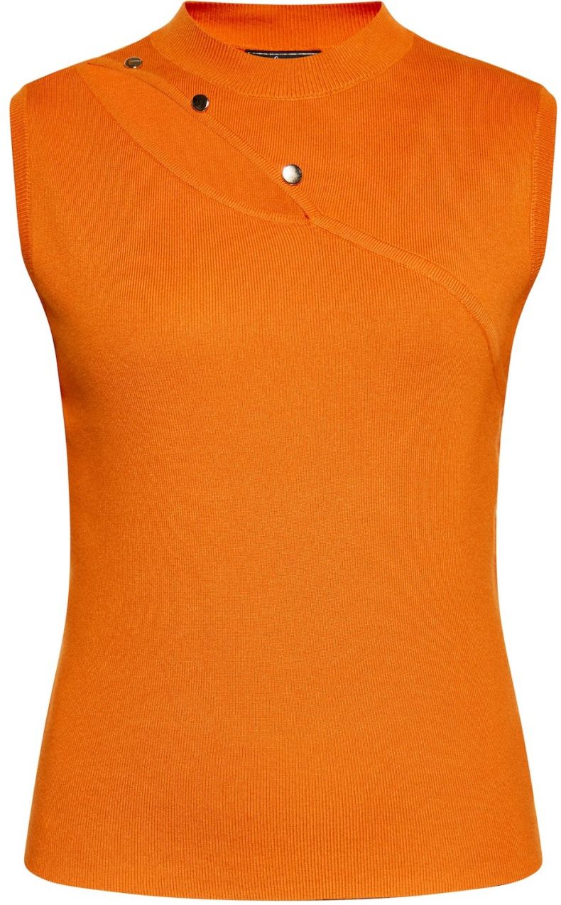 faina Vyšívaný top  oranžová