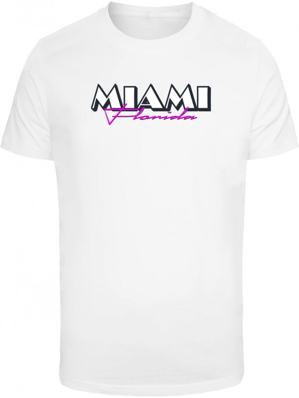 Mister Tee Tričko 'Miami Florida'  fialová / čierna / šedobiela