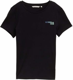 TOM TAILOR DENIM Tričko  modrá / mätová / čierna