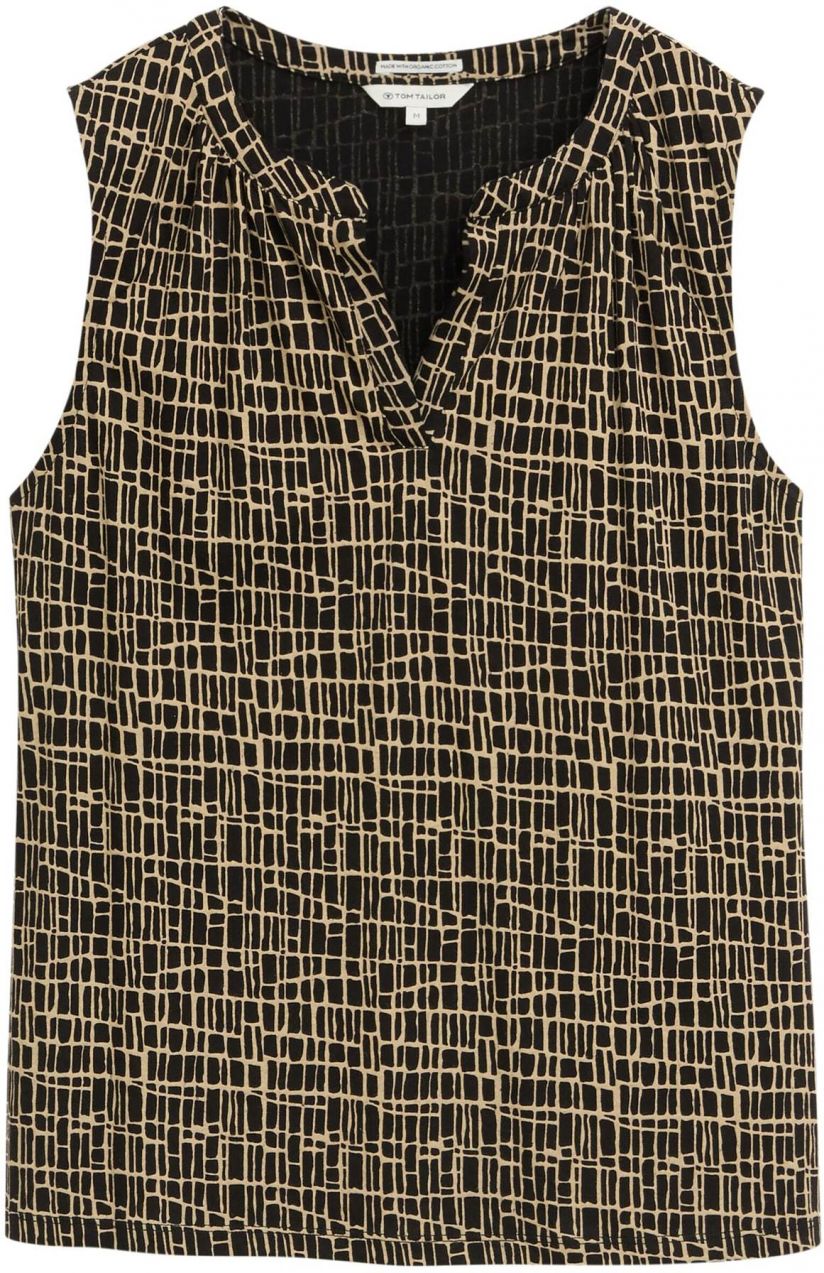 TOM TAILOR Top  béžová / čierna