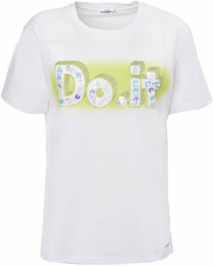 Influencer Tričko 'Do-it'  modrá / jablková / strieborná / biela