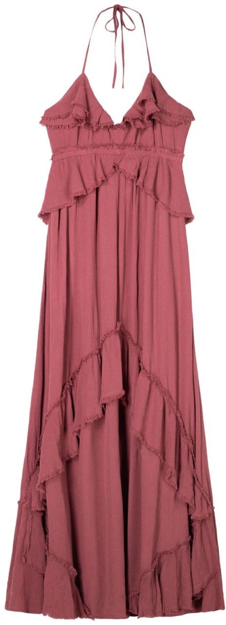 Bershka Letné šaty  tmavočervená